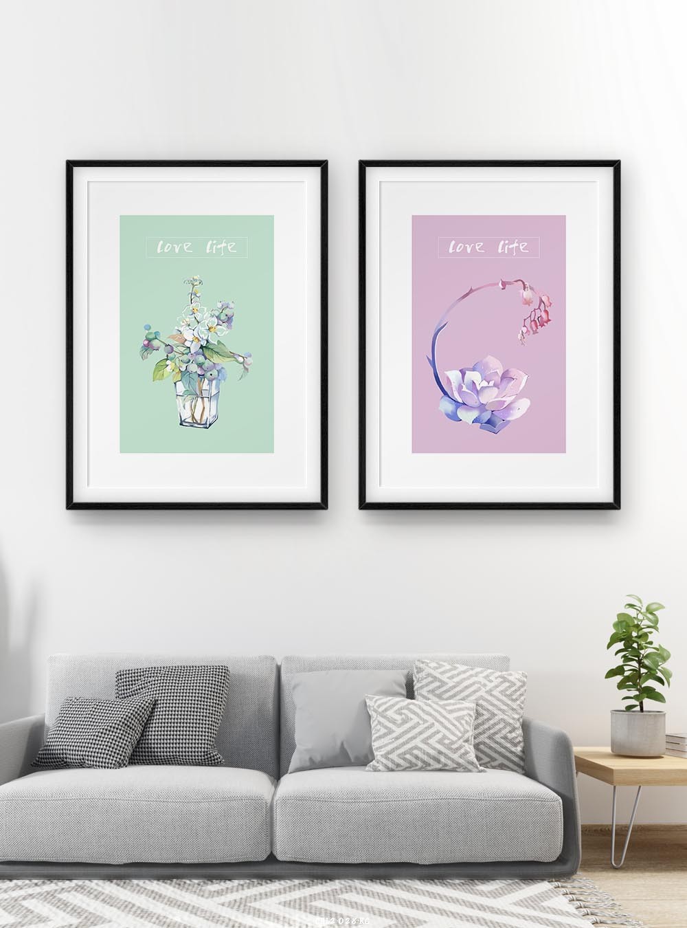 Hoa lá tranh vẽ CHL2-028-KG